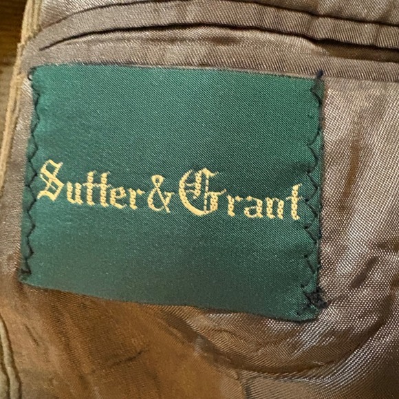 Sutter & Grant Corduroy Blazer Sport Coat Mens 42R Green Suede Elbow Patches - Picture 8 of 10
